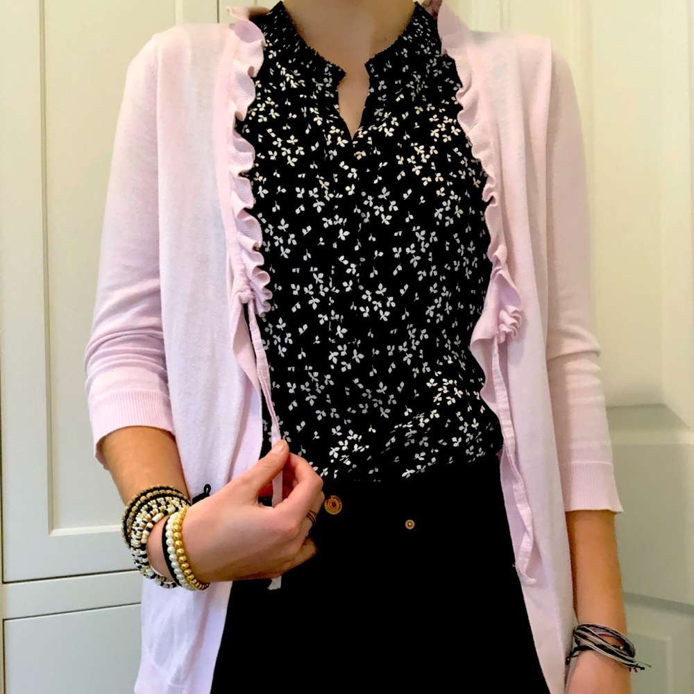 Gap pink ruffle sweater